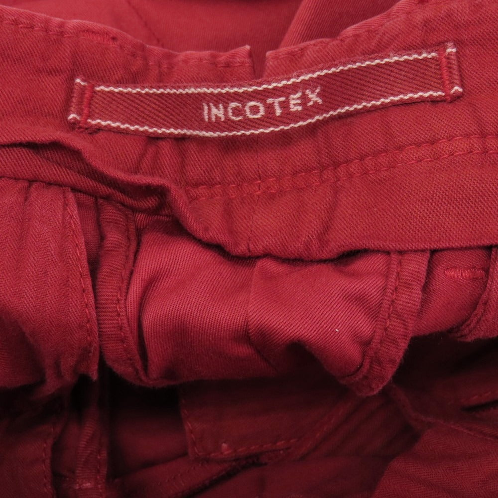 【中古】インコテックス INCOTEX ストレッチ コットン カジュアルスラックスパンツ レッド【サイズ30】【 状態ランクB 】【 メンズ 】