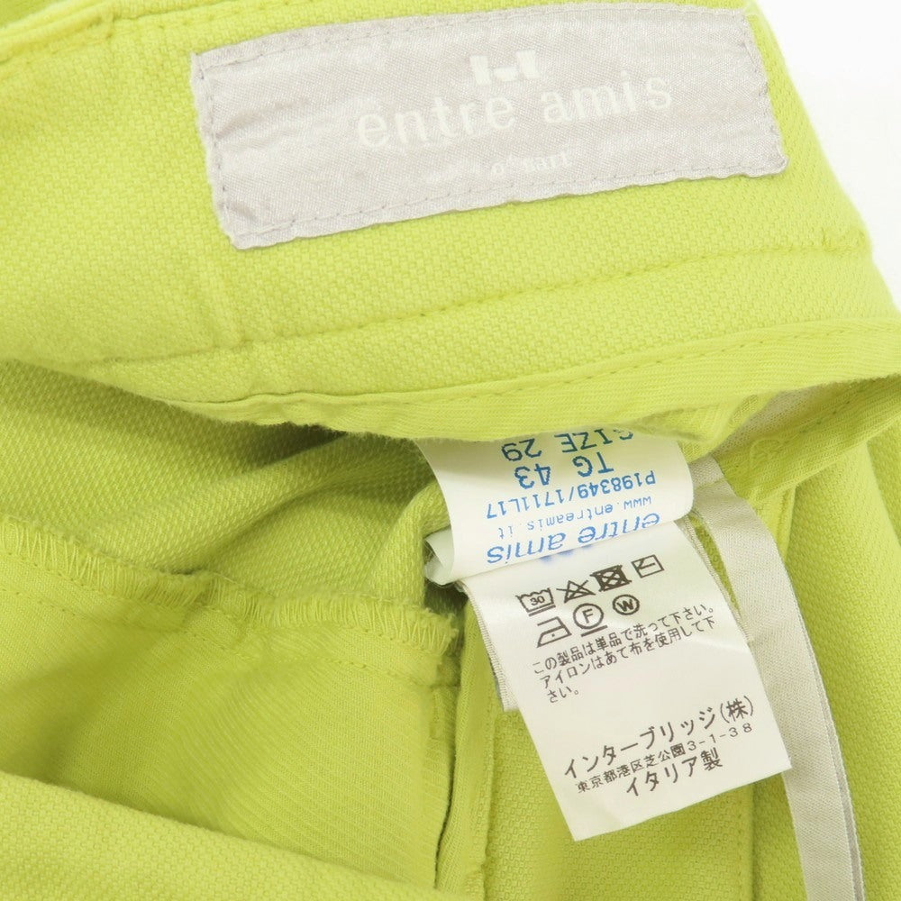 【中古】アントレアミ ENTRE AMIS ストレッチ コットン カジュアルスラックスパンツ ライトグリーン【サイズ29】【 状態ランクB 】【 メンズ 】