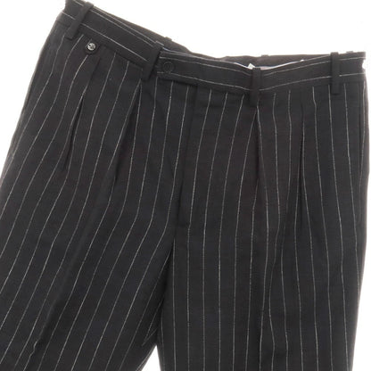 【中古】ベルナール ザンス BERNARD ZINS コットンリネン ストライプ ドレススラックスパンツ ブラックxホワイト【サイズ40】【 状態ランクB 】【 メンズ 】