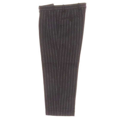 【中古】ベルナール ザンス BERNARD ZINS コットンリネン ストライプ ドレススラックスパンツ ブラックxホワイト【サイズ40】【 状態ランクB 】【 メンズ 】