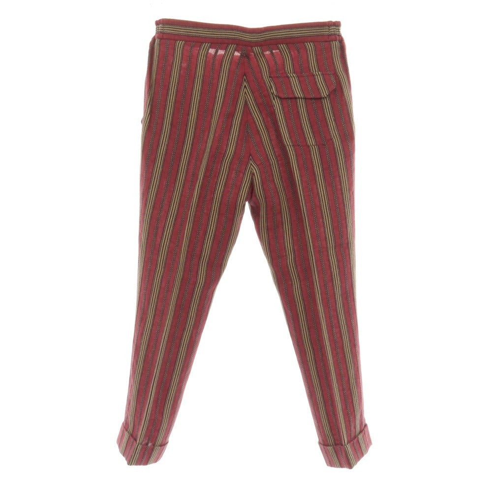 【中古】スティレ ラティーノ STILE LATINO PUCAPRI リネンコットン ストライプ イージースラックスパンツ レッドxベージュ【サイズ46 DROP.7R】【 状態ランクB 】【 メンズ 】