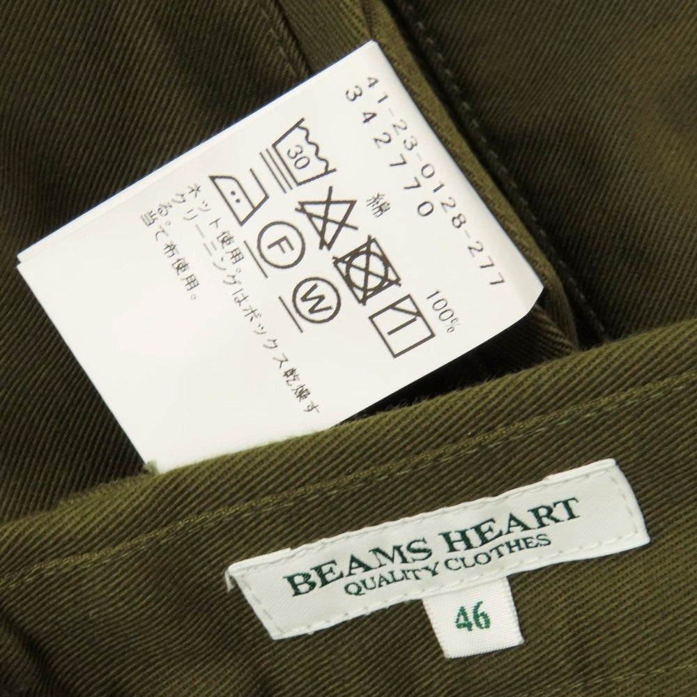 【中古】ビームスハート BEAMS HEART コットン カジュアルスラックスパンツ オリーブ【サイズ46】【 状態ランクB 】【 メンズ 】