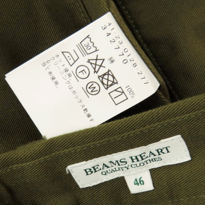 【中古】ビームスハート BEAMS HEART コットン カジュアルスラックスパンツ オリーブ【サイズ46】【 状態ランクB 】【 メンズ 】