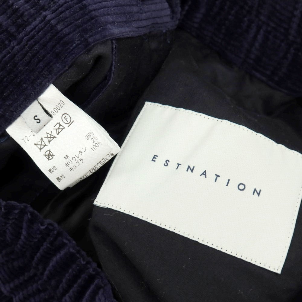 【中古】エストネーション ESTNATION コットンポリウレタン コーデュロイ イージーパンツ ネイビー【サイズS】【 状態ランクB 】【 メンズ 】