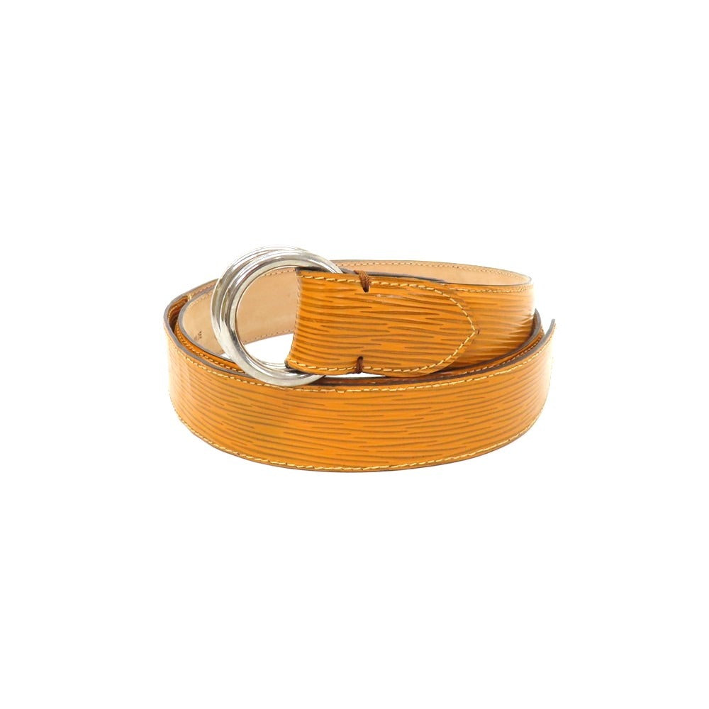 【中古】サルトリアピスケス Sartoria Pisthes レザー ダブルリング ベルト オレンジブラウンxシルバー【サイズ54/120】【 状態ランクB 】【 メンズ 】