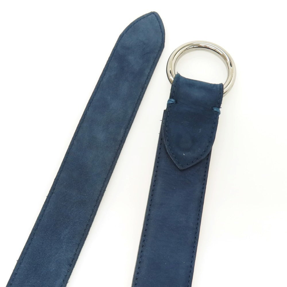 【中古】サルトリアピスケス Sartoria Pisthes ヌバック レザー ダブルリング ベルト ネイビーxシルバー【サイズ54/120】【 状態ランクB 】【 メンズ 】