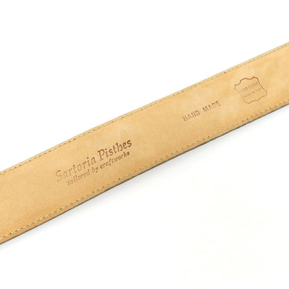 【中古】サルトリアピスケス Sartoria Pisthes ヌバック レザー ダブルリング ベルト ネイビーxシルバー【サイズ54/120】【 状態ランクB 】【 メンズ 】