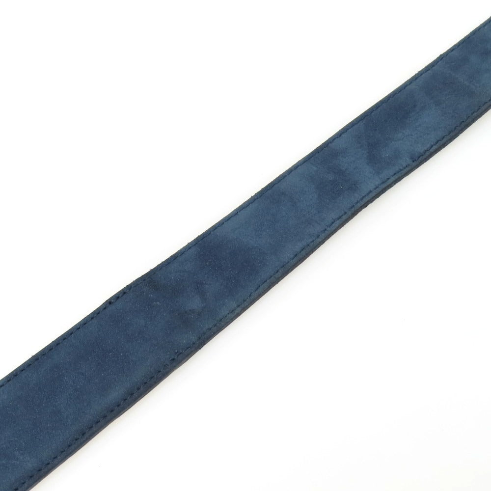 【中古】サルトリアピスケス Sartoria Pisthes ヌバック レザー ダブルリング ベルト ネイビーxシルバー【サイズ54/120】【 状態ランクB 】【 メンズ 】