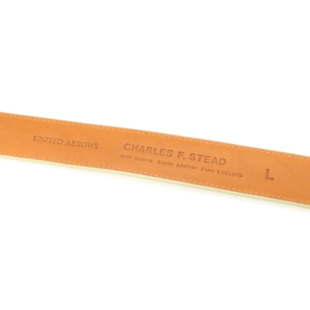 【中古】ユナイテッドアローズ UNITED ARROWS スエード レザー ダブルリング ベルト サンドベージュ【サイズL】【 状態ランクB 】【 メンズ 】