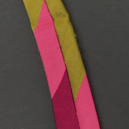 【中古】タイユアタイ TIE YOUR TIE シルク ストライプ柄ネクタイ ピンクxブラウン【 状態ランクB 】【 メンズ 】
