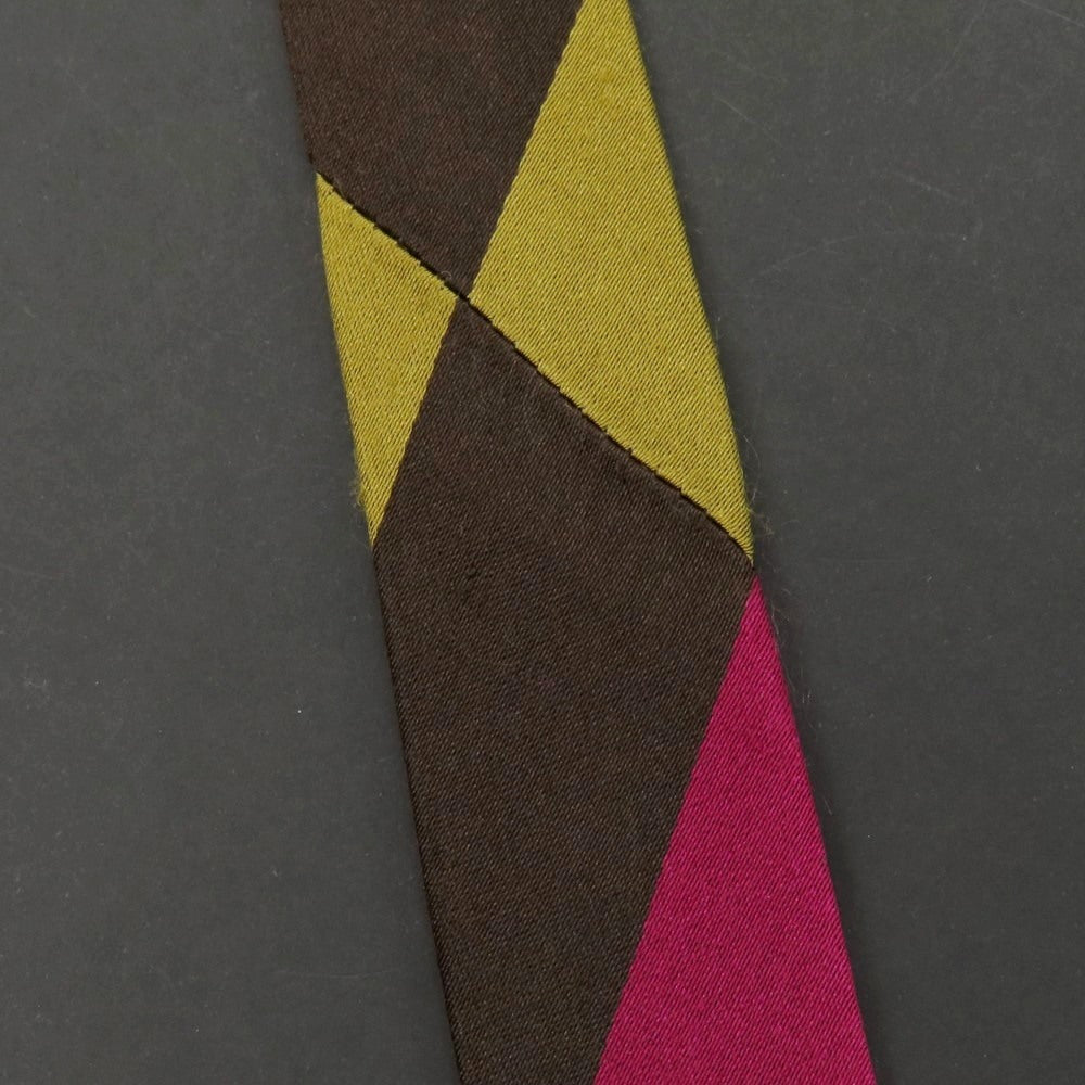 【中古】タイユアタイ TIE YOUR TIE シルク ストライプ柄ネクタイ ピンクxブラウン【 状態ランクB 】【 メンズ 】
