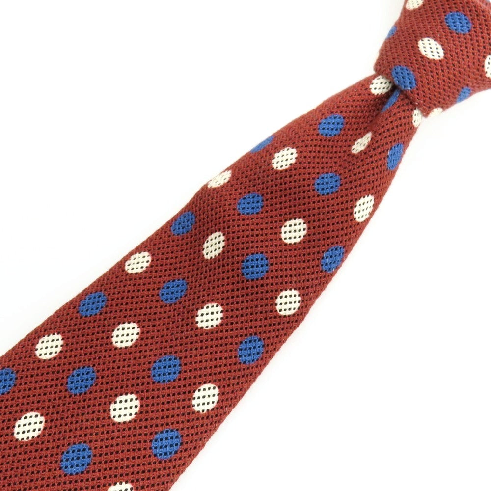 【中古】ニッキー nicky コットン ドット柄ネクタイ レディッシュブラウン系xブルー【 状態ランクB 】【 メンズ 】