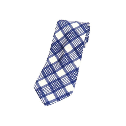 【中古】ダニエル スタイル ユニット DANIEL STYLE UNIT 3.0 シルク プリント チェック柄ネクタイ ネイビーxホワイト【 状態ランクA 】【 メンズ 】