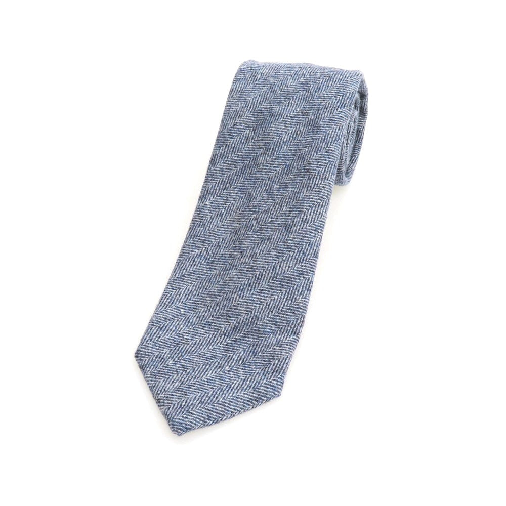 【中古】サルトリアピスケス Sartoria Pisthes ウール 無地ネクタイ ネイビーブルー系xホワイト【 状態ランクA 】【 メンズ 】