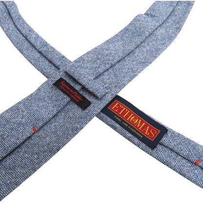 【中古】サルトリアピスケス Sartoria Pisthes ウール 無地ネクタイ ネイビーブルー系xホワイト【 状態ランクA 】【 メンズ 】