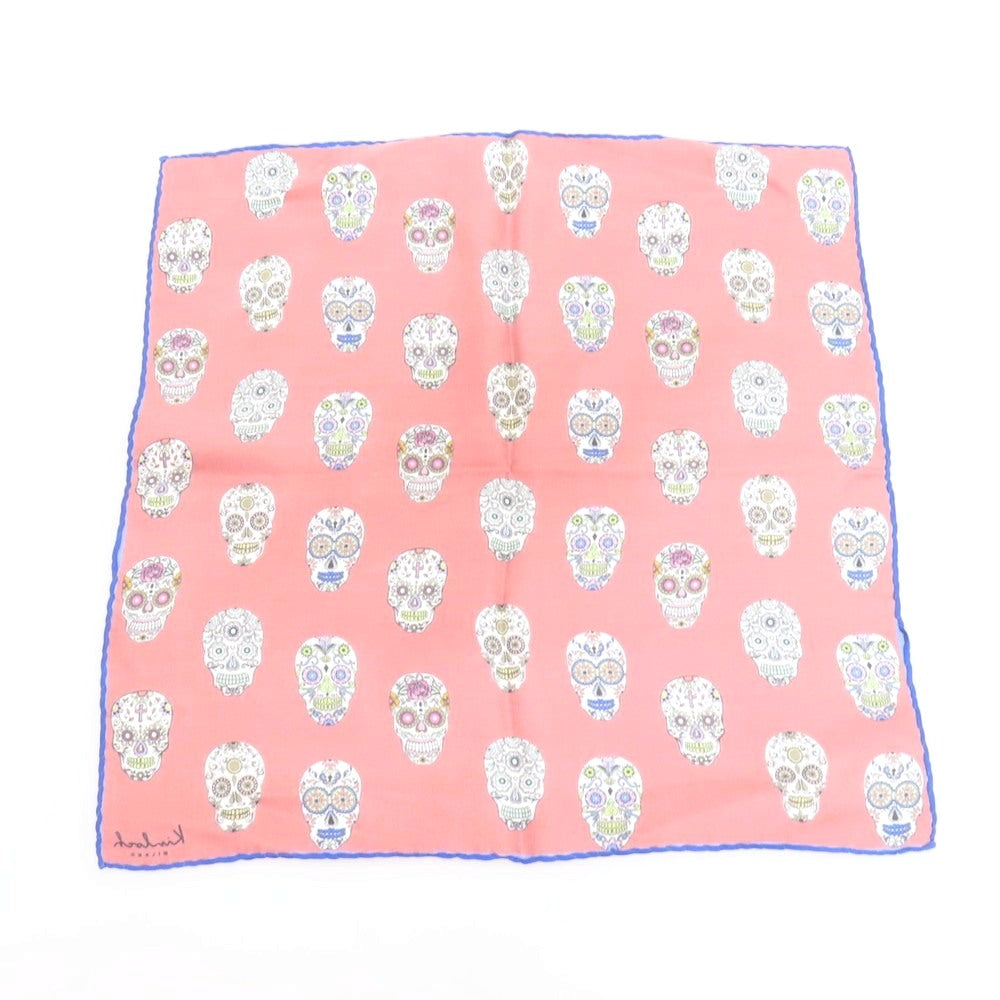 【中古】キンロック Kinloch シルク系 スカル プリント ポケットチーフ マルーン系【 状態ランクB 】【 メンズ 】