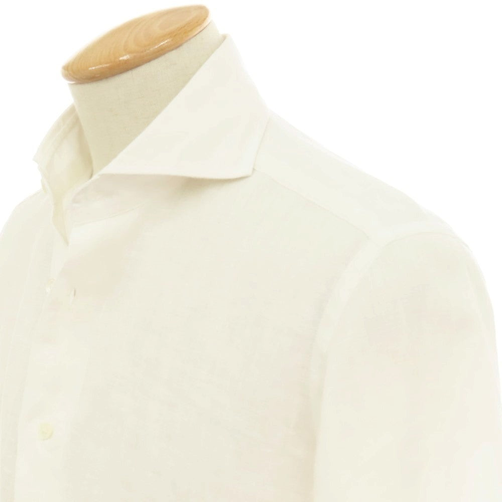 【中古】サルトリアピスケス Sartoria Pisthes フレンチリネン ホリゾンタルカラー ドレスシャツ オフホワイト【サイズ38】【 状態ランクA 】【 メンズ 】