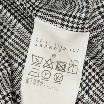 【中古】ブリッラ ペル イル グスト Brilla per il gusto コットン グレンチェック クレリック タブカラー ドレスシャツ ブラックxホワイト【サイズ37】【 状態ランクA 】【 メンズ 】