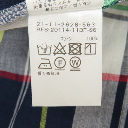 【中古】ビームスエフ BEAMS F コットン マドラスチェック ボタンダウン カジュアルシャツ グリーンxネイビー【サイズ38】【 状態ランクA 】【 メンズ 】