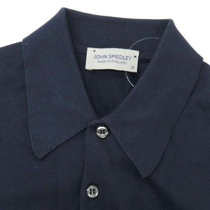【中古】ジョンスメドレー JOHN SMEDLEY ハイゲージ シーアイランドコットン 半袖 ポロニット ネイビー【サイズXS】【 状態ランクB 】【 メンズ 】