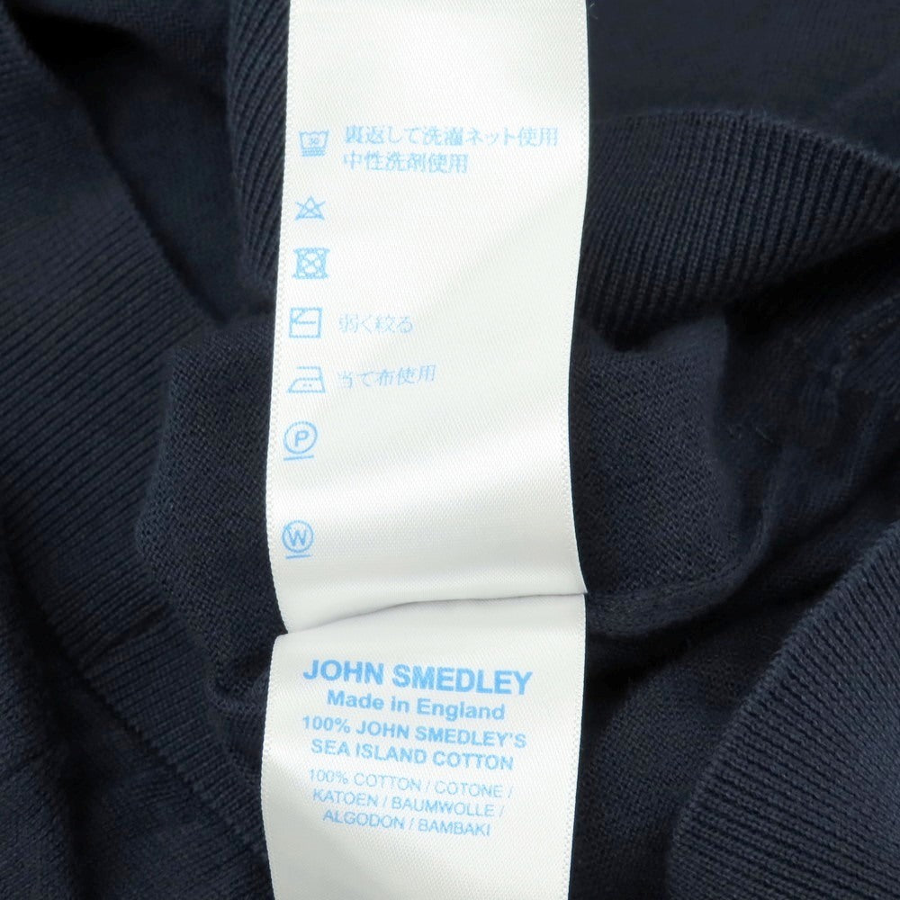 【中古】ジョンスメドレー JOHN SMEDLEY ハイゲージ シーアイランドコットン 半袖 ポロニット ネイビー【サイズXS】【 状態ランクB 】【 メンズ 】