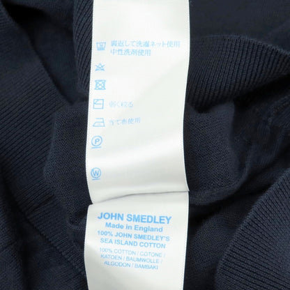 【中古】ジョンスメドレー JOHN SMEDLEY ハイゲージ シーアイランドコットン 半袖 ポロニット ネイビー【サイズXS】【 状態ランクB 】【 メンズ 】