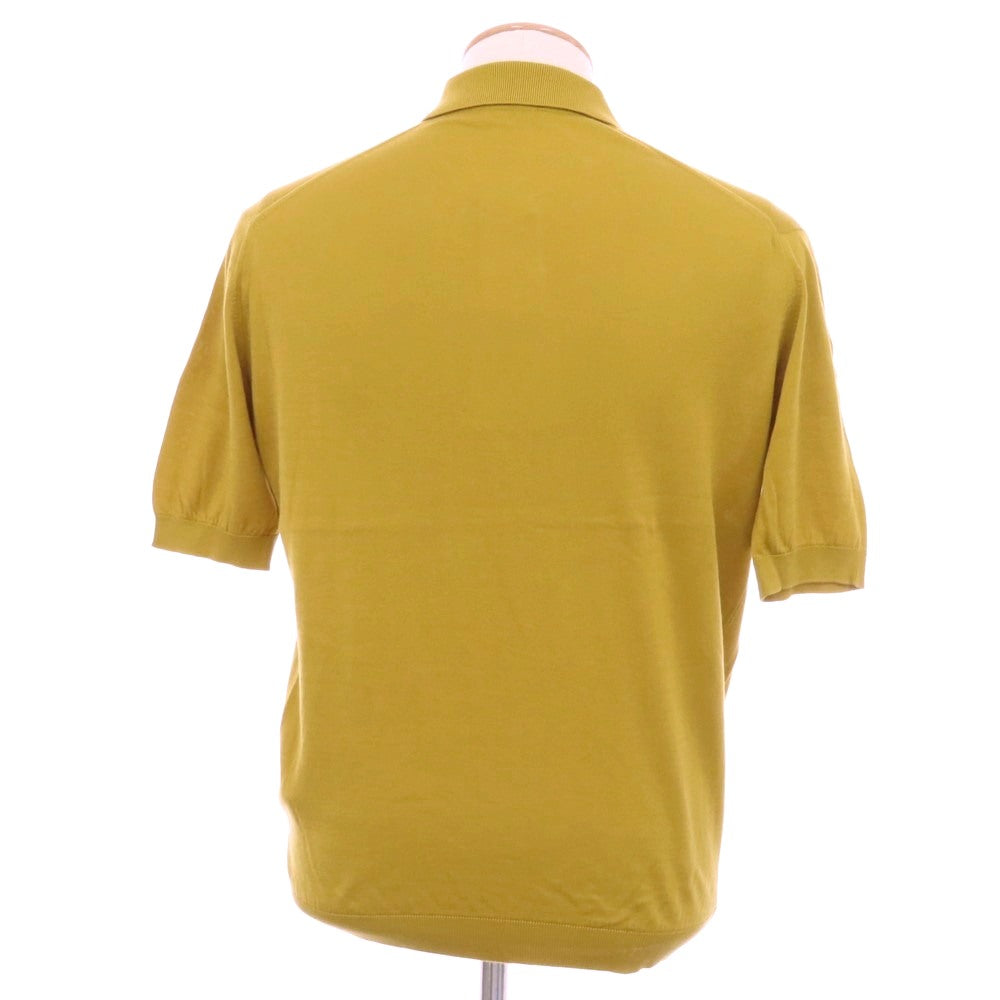 【中古】ジョンスメドレー JOHN SMEDLEY ハイゲージ シーアイランドコットン 半袖 ポロニット オーカーイエロー【サイズS】【 状態ランクB 】【 メンズ 】