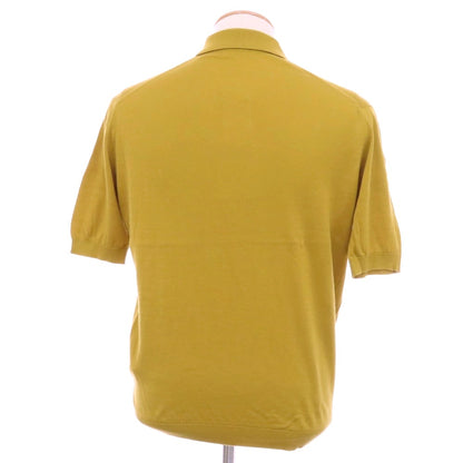 【中古】ジョンスメドレー JOHN SMEDLEY ハイゲージ シーアイランドコットン 半袖 ポロニット オーカーイエロー【サイズS】【 状態ランクB 】【 メンズ 】