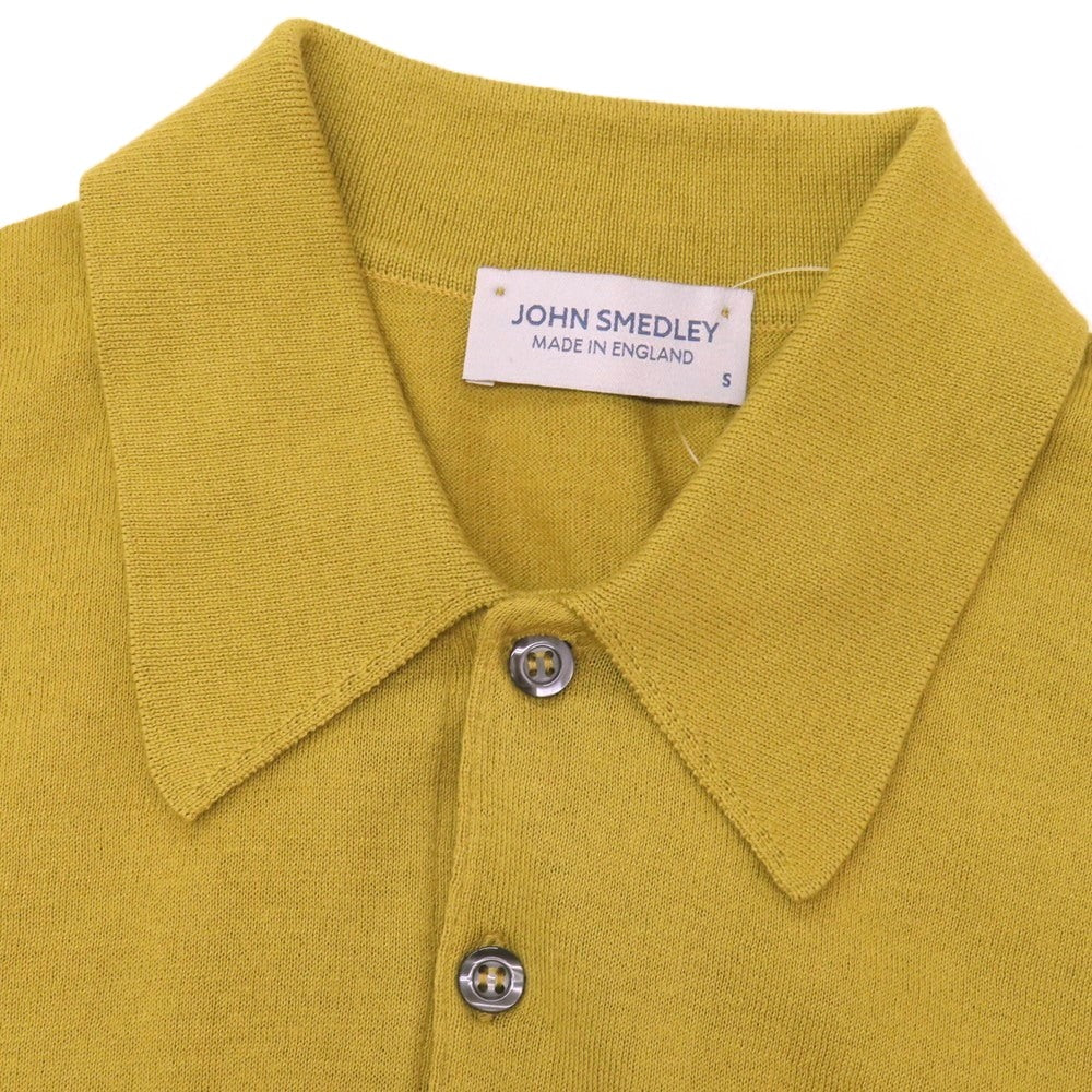【中古】ジョンスメドレー JOHN SMEDLEY ハイゲージ シーアイランドコットン 半袖 ポロニット オーカーイエロー【サイズS】【 状態ランクB 】【 メンズ 】