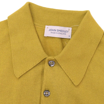 【中古】ジョンスメドレー JOHN SMEDLEY ハイゲージ シーアイランドコットン 半袖 ポロニット オーカーイエロー【サイズS】【 状態ランクB 】【 メンズ 】
