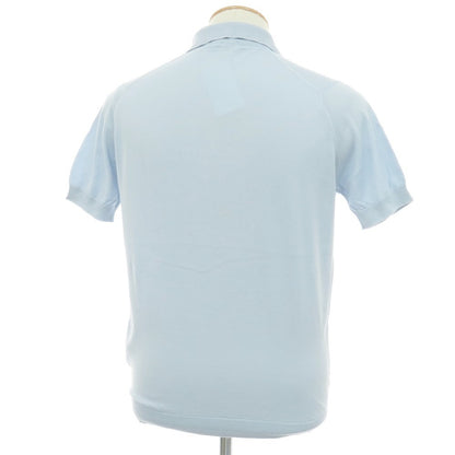 【中古】ジョンスメドレー JOHN SMEDLEY ハイゲージ シーアイランドコットン 半袖 ポロニット サックス【サイズS】【 状態ランクA 】【 メンズ 】