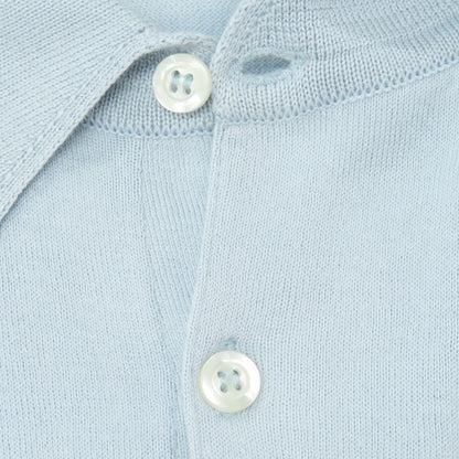【中古】ジョンスメドレー JOHN SMEDLEY ハイゲージ シーアイランドコットン 半袖 ポロニット サックス【サイズS】【 状態ランクA 】【 メンズ 】