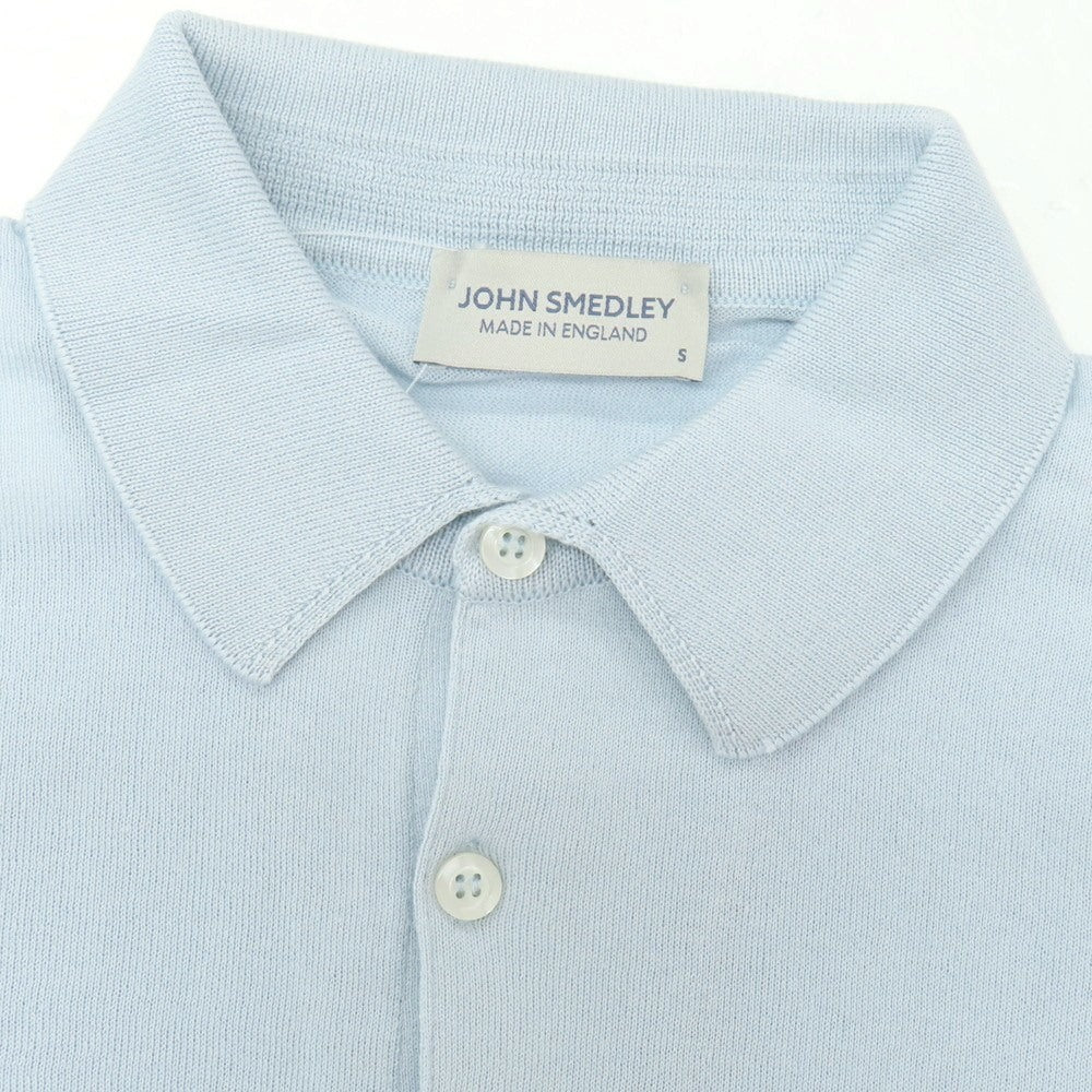 【中古】ジョンスメドレー JOHN SMEDLEY ハイゲージ シーアイランドコットン 半袖 ポロニット サックス【サイズS】【 状態ランクA 】【 メンズ 】