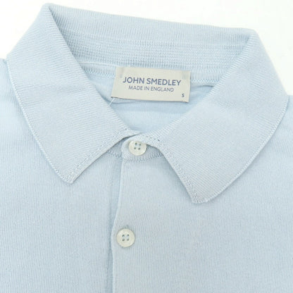 【中古】ジョンスメドレー JOHN SMEDLEY ハイゲージ シーアイランドコットン 半袖 ポロニット サックス【サイズS】【 状態ランクA 】【 メンズ 】