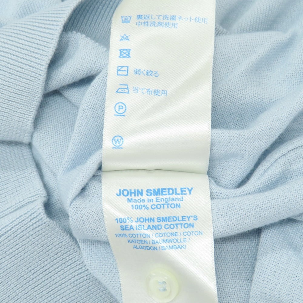 【中古】ジョンスメドレー JOHN SMEDLEY ハイゲージ シーアイランドコットン 半袖 ポロニット サックス【サイズS】【 状態ランクA 】【 メンズ 】