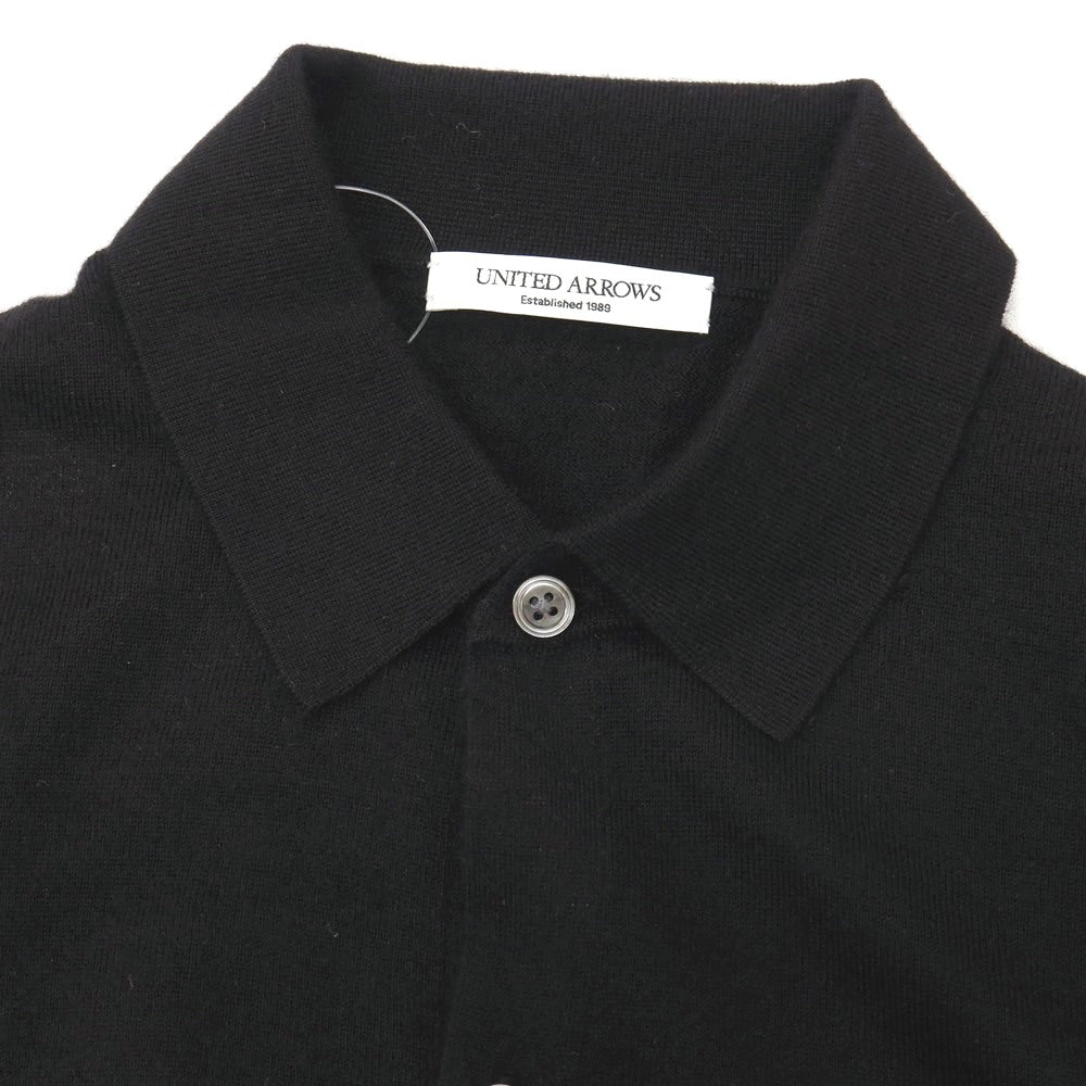 【中古】ユナイテッドアローズ UNITED ARROWS カシミヤ 襟付き カーディガン ブラック【サイズS】【 状態ランクB 】【 メンズ 】