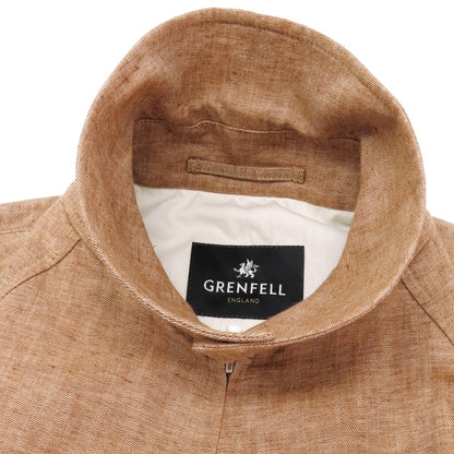 【中古】グレンフェル GRENFELL リネン系 ダブルジップ ステンカラーコート アプリコット【サイズ38】【 状態ランクB 】【 メンズ 】