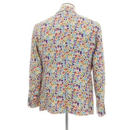 【中古】ボヘミアンズ BOHEMIANS ウールナイロン フラワー 花柄 プリント 2B カジュアルジャケット ベージュxマルチカラー【サイズXL】【 状態ランクA 】【 メンズ 】