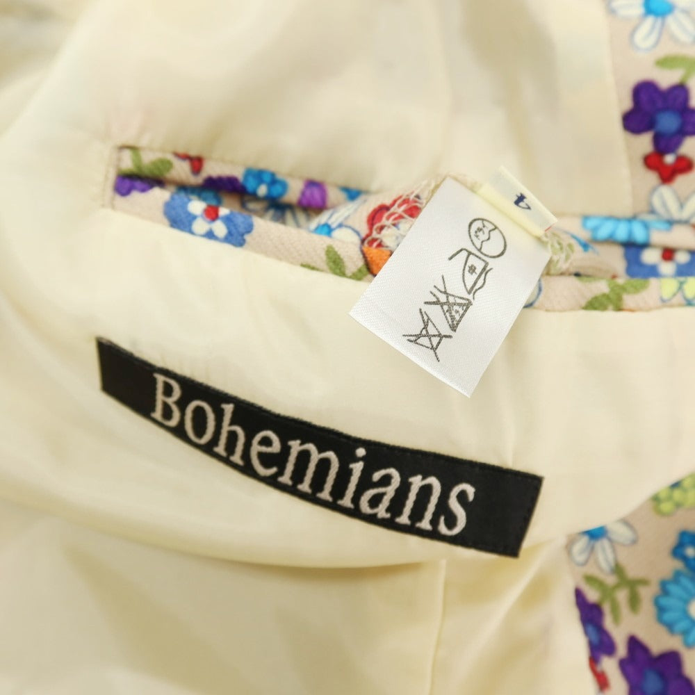 【中古】ボヘミアンズ BOHEMIANS ウールナイロン フラワー 花柄 プリント 2B カジュアルジャケット ベージュxマルチカラー【サイズXL】【 状態ランクA 】【 メンズ 】