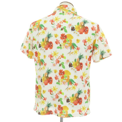 【中古】アディダス adidas ポリエステル 花柄 ボタニカル プリント 半袖シャツ ホワイトxレッド【サイズO/XG】【 状態ランクC 】【 メンズ 】