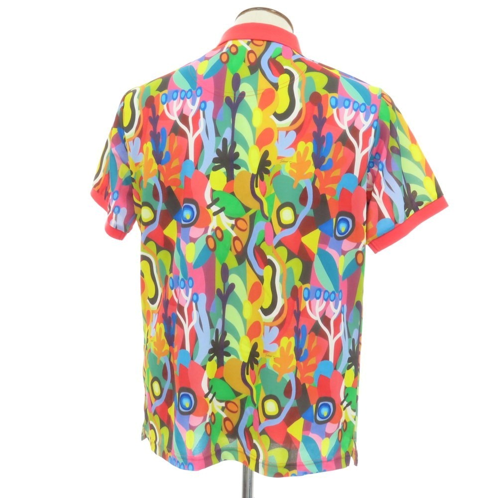【中古】マンシンングウェア Munsingwear ストレッチ ポリエステル 総柄プリント 半袖ポロシャツ マルチカラー【サイズLL】【 状態ランクA 】【 メンズ 】