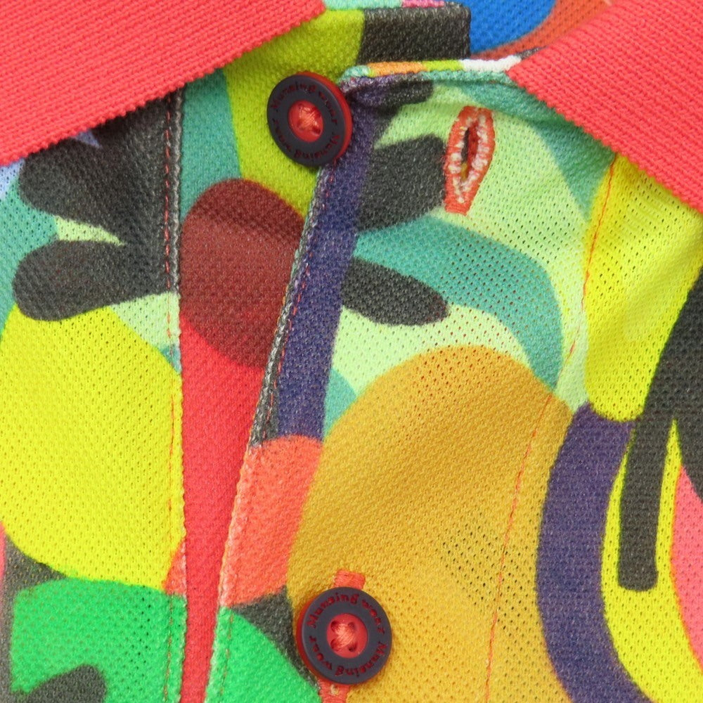 【中古】マンシンングウェア Munsingwear ストレッチ ポリエステル 総柄プリント 半袖ポロシャツ マルチカラー【サイズLL】【 状態ランクA 】【 メンズ 】
