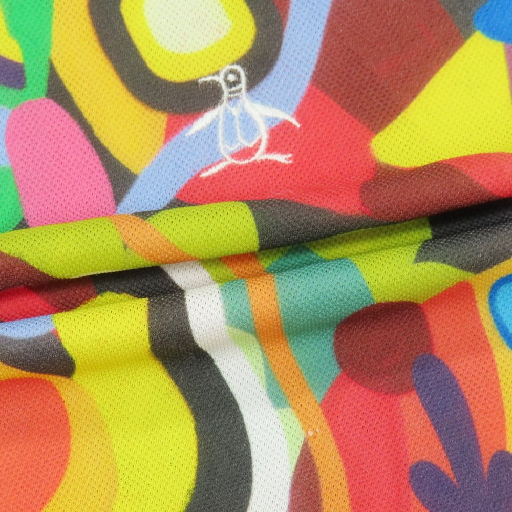 【中古】マンシンングウェア Munsingwear ストレッチ ポリエステル 総柄プリント 半袖ポロシャツ マルチカラー【サイズLL】【 状態ランクA 】【 メンズ 】