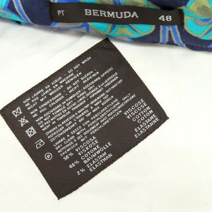 【中古】ピーティーゼロウーノ バミューダ PT01 BERMUDA ストレッチ レーヨンコットン ボタニカル プリント ショートパンツ ネイビーxブルー【サイズ48】【 状態ランクB 】【 メンズ 】