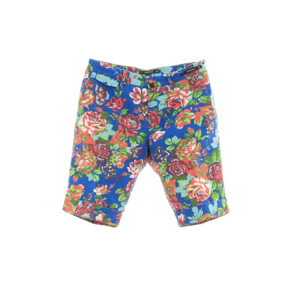 【中古】ピーティーゼロウーノ バミューダ PT01 BERMUDA コットン ボタニカル プリント ショートパンツ ブルーxコーラルピンク【サイズ44】【 状態ランクC 】【 メンズ 】