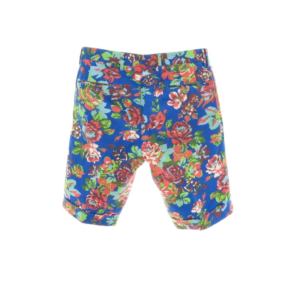 【中古】ピーティーゼロウーノ バミューダ PT01 BERMUDA コットン ボタニカル プリント ショートパンツ ブルーxコーラルピンク【サイズ44】【 状態ランクC 】【 メンズ 】