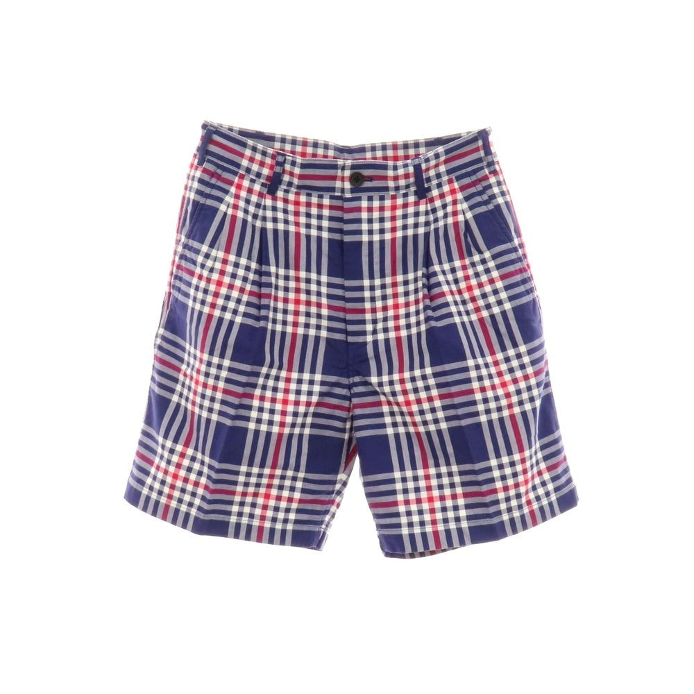 【中古】ビームス BEAMS コットン チェック ショートパンツ ネイビーxレッド【サイズS】【 状態ランクA 】【 メンズ 】