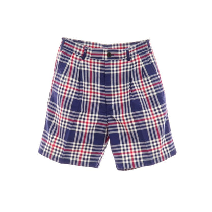 【中古】ビームス BEAMS コットン チェック ショートパンツ ネイビーxレッド【サイズS】【 状態ランクA 】【 メンズ 】