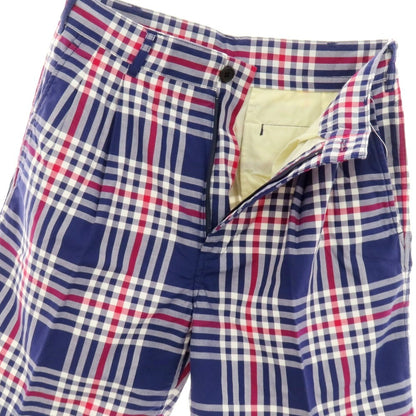 【中古】ビームス BEAMS コットン チェック ショートパンツ ネイビーxレッド【サイズS】【 状態ランクA 】【 メンズ 】