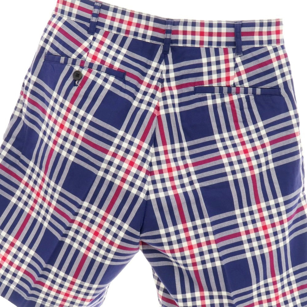 【中古】ビームス BEAMS コットン チェック ショートパンツ ネイビーxレッド【サイズS】【 状態ランクA 】【 メンズ 】